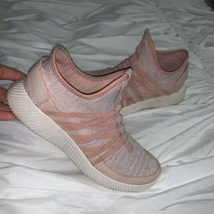 Pink sparkly running shoes